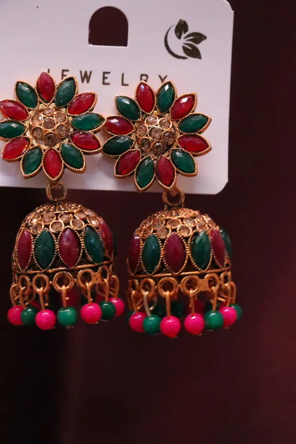 Multicolour_Alloy_Jhumka_Earrings_For_Women