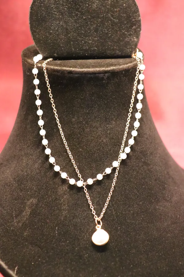 White_Alloy_Layered_Necklace_For_Women