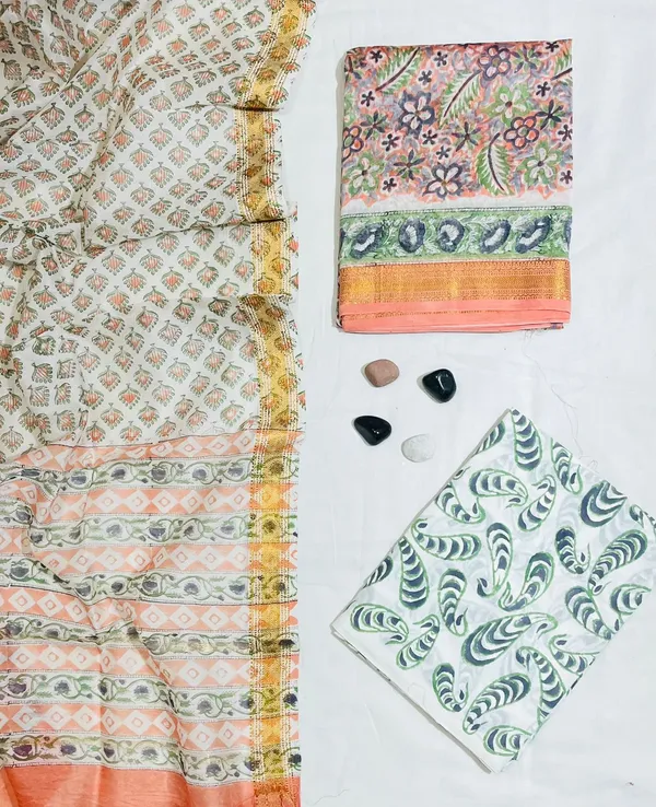 Lyrical_Paisley_&_Floral_Hand-_Block_Printed_Cream_&_Peach_Authentic_Pure_Maheshwari_Silk_Unstitched_Suit