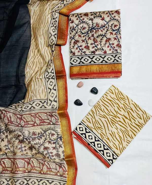 Kalamkari_Floral_&_Tiger_Hand-Block_Print_Pure_Maheshwari_Silk_Unstitched_Suit