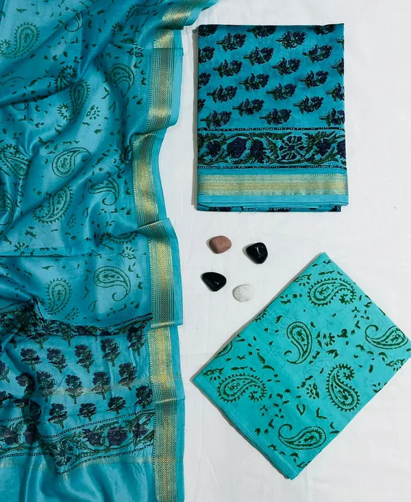 Traditional_Paisley_&_Floral_Hand-Block_Printed_Pure_Firozi_Maheshwari_Silk_Unstitched_Suit