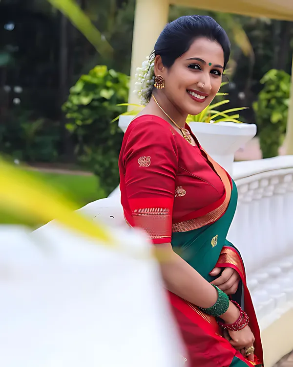 Green_And_Red_Banarasi_Woven_Design_Self_Design_Saree_For_Women