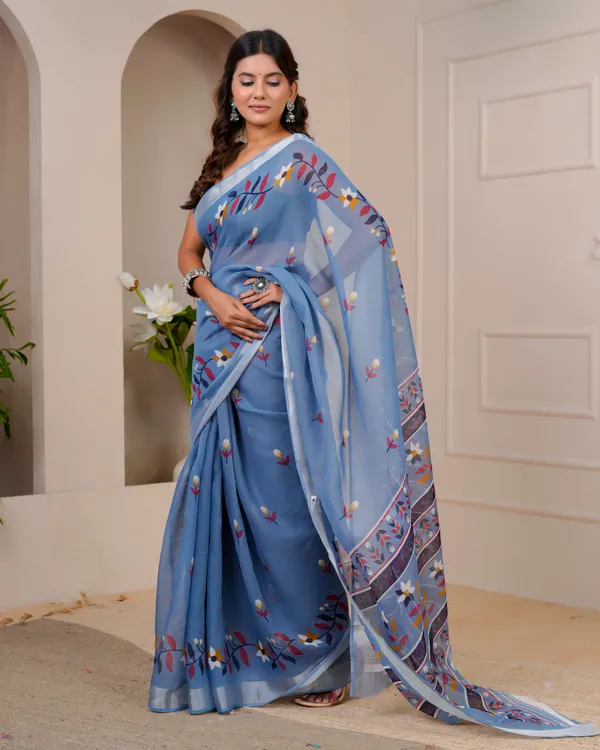 Women's_Linen_Silk_Floral_Embroidered_Saree_with_Silver_Zari_Border_(Sky_Blue)