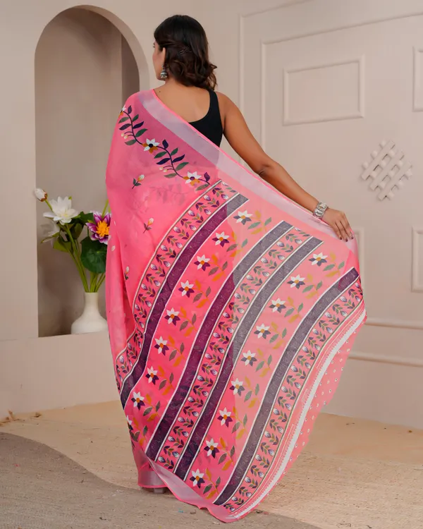 Women's_Linen_Silk_Floral_Embroidered_Saree_with_Silver_Zari_Border_(Peach)
