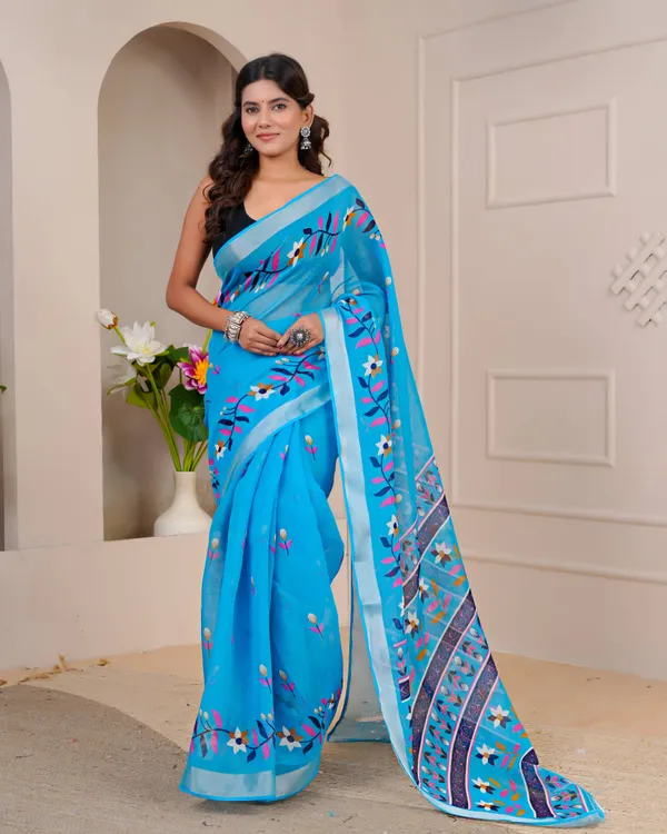 Women's_Linen_Silk_Floral_Embroidered_Saree_with_Silver_Zari_Border_(Sky_Blue)
