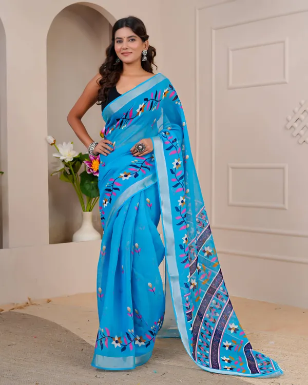 Women's_Linen_Silk_Floral_Embroidered_Saree_with_Silver_Zari_Border_(Sky_Blue)