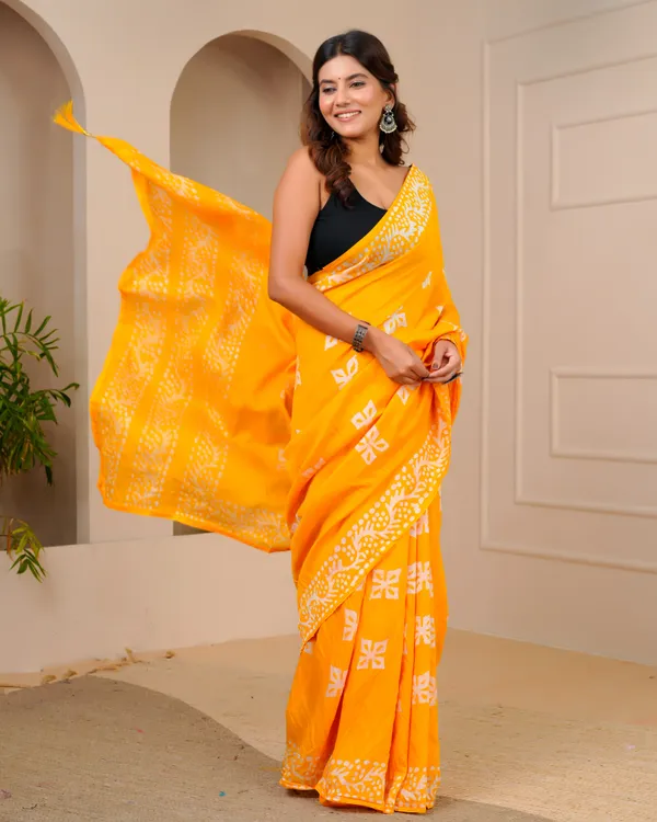 Women's_Batik_Printed_Mulmul_Cotton_Silk_Saree_with_Contrast_Border_(Yellow)