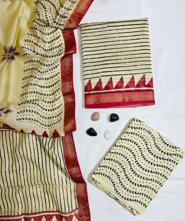 Elegant_Striped_&_Vine_Hand-Block_Printed_Beige_Pure_Maheshwari_Silk_Unstitched_Suit