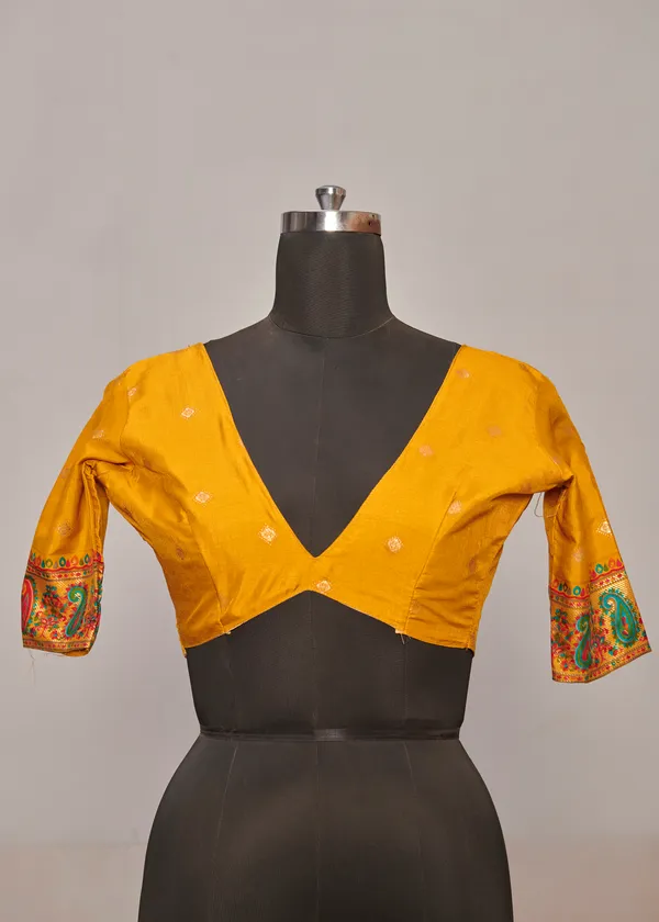 Yellow_And_Green_Tussar_Silk_Floral_Print_Printed_Self_Design_Saree_For_Women