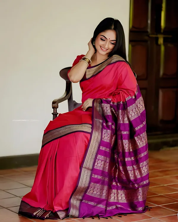 Pink_And_Purple_Banarasi_Woven_Self_Design_Saree_For_Women