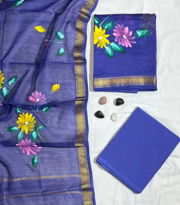 Vibrant_Floral_Hand-Block_Print_Royal_Blue_Fine_Authentic_Maheshwari_Silk_Unstitched_Suit_(03_Piece)