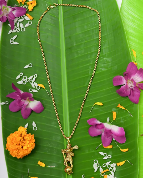 The_Ramayana_Collection_–_Gold-Plated_Lord_Hanuman_Gada_Pendant_&_Chain