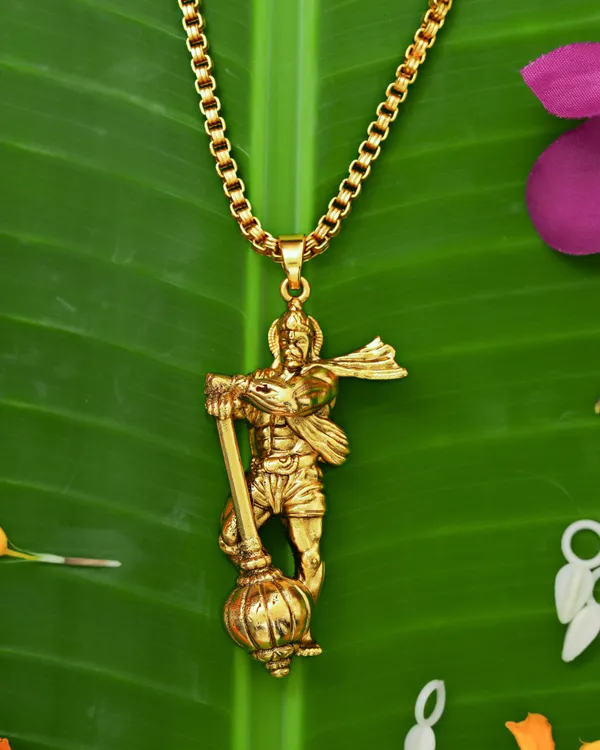 The_Ramayana_Collection_–_Gold-Plated_Lord_Hanuman_Gada_Pendant_&_Chain