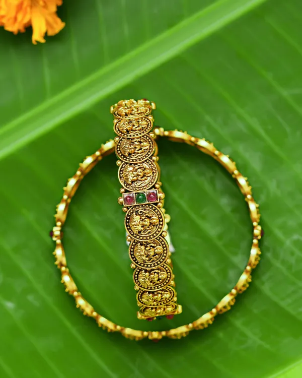 The_Ramayana_&_Royal_Heritage_Collection_–_Antique_Gold-Plated_Kasu_Lakshmi_Ganesha_Coin_Bangles_(Pair)
