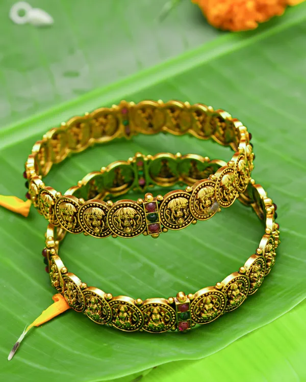 The_Ramayana_&_Royal_Heritage_Collection_–_Antique_Gold-Plated_Kasu_Lakshmi_Ganesha_Coin_Bangles_(Pair)