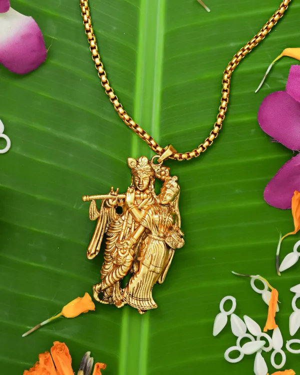 The_Sacred_Epics_Collection_Gold-Plated_Radha_Krishna_Divine_Love_Pendant_&_Chain