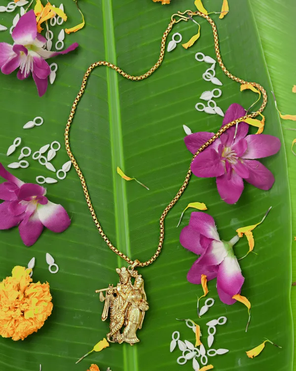 The_Sacred_Epics_Collection_Gold-Plated_Radha_Krishna_Divine_Love_Pendant_&_Chain