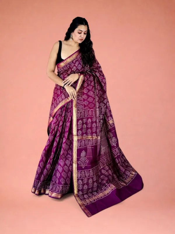 Elegant_Baigani_Rani_Purple_Hand-Block_Printed_Authentic_Pure_Maheshwari_Silk_Saree_1064
