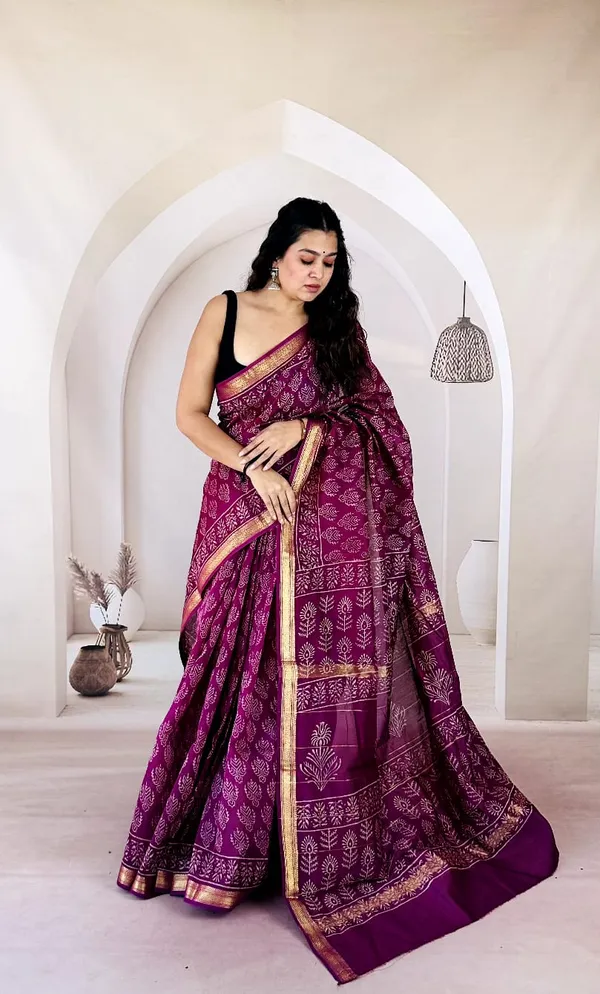 Elegant_Baigani_Rani_Purple_Hand-Block_Printed_Authentic_Pure_Maheshwari_Silk_Saree_1064