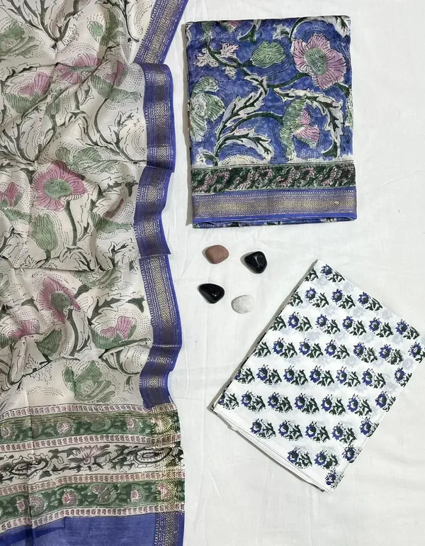 Regale_Floral_Vine_Hand-Block_Printed_Ivory_&_Blue_Maheshwari_Silk_Unstitched_Suit