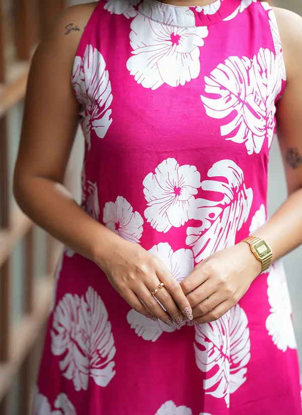 Magenta_Pink_Flower_Printed_Office_Wear_Cord_Set
