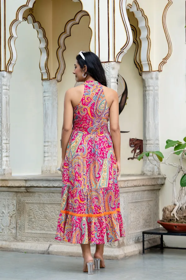 Multicolor_Sleeveless_Bohemian_Printed_Cotton_Anarkali_Fit_&_Flare_Kurti_Midi_Dress_for_Women