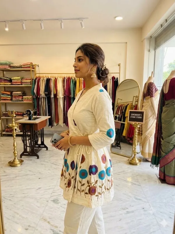 White_Embroidered_Rado_Cotton_Short_Kurti