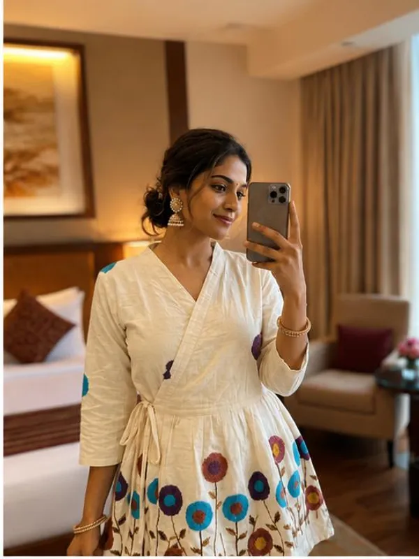 White_Embroidered_Rado_Cotton_Short_Kurti
