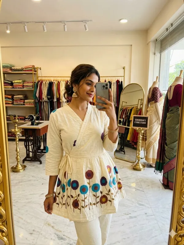 White_Embroidered_Rado_Cotton_Short_Kurti