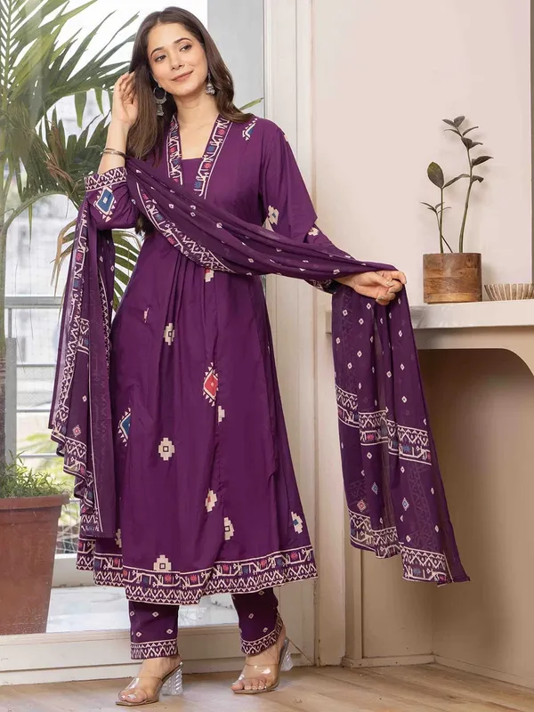 Sm_Purple_Cotton_Kurta_Set