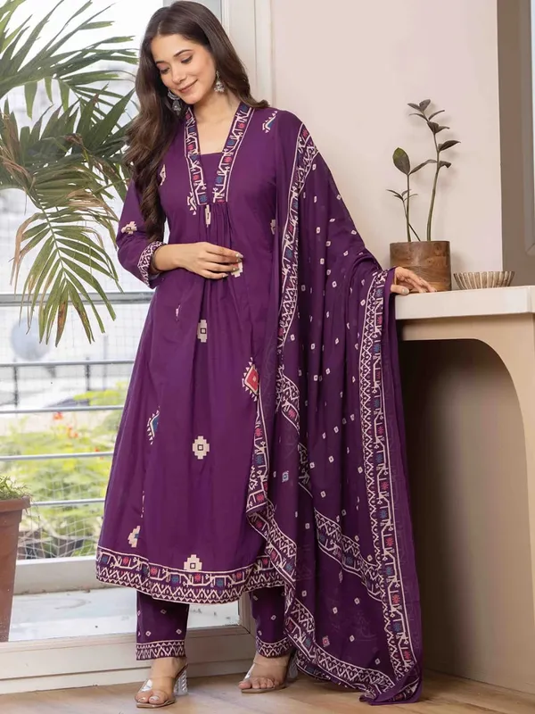 Sm_Purple_Cotton_Kurta_Set