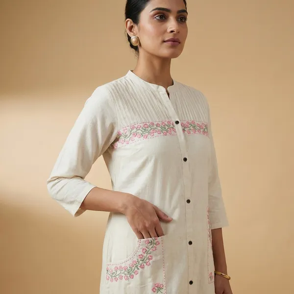 White_Rayon_Premium_Kurta_Pant_Set_For_Women