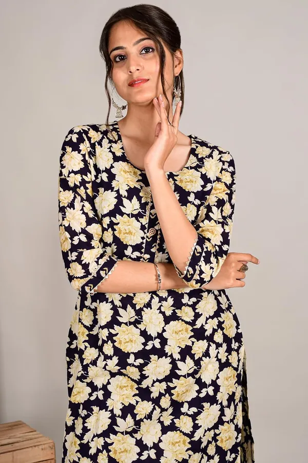 Navy_Blue_Cotton_Premium_Kurta_Set_For_Women