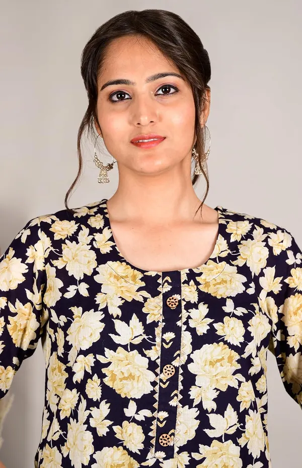 Navy_Blue_Cotton_Premium_Kurta_Set_For_Women