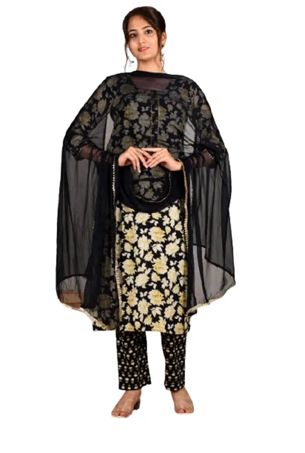 Black_Cotton_Premium_Kurta_Set_For_Women