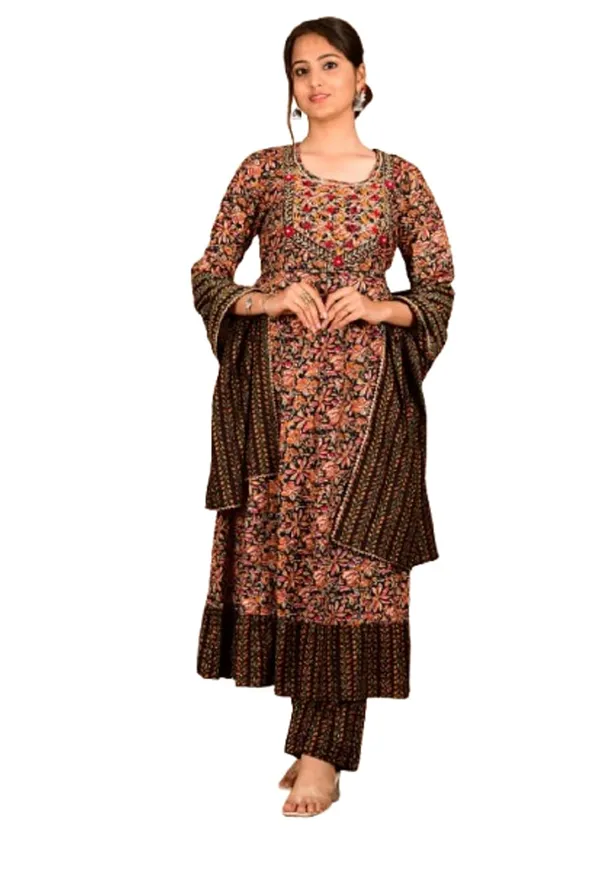 Black_Cotton_Premium_Anarkali_Kurta_Set_For_Women