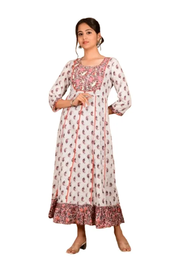 Peach_Cotton_Premium_Gown_Kurta_For_Women