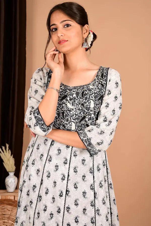 Black_Cotton_Premium_Gown_Kurta_For_Women