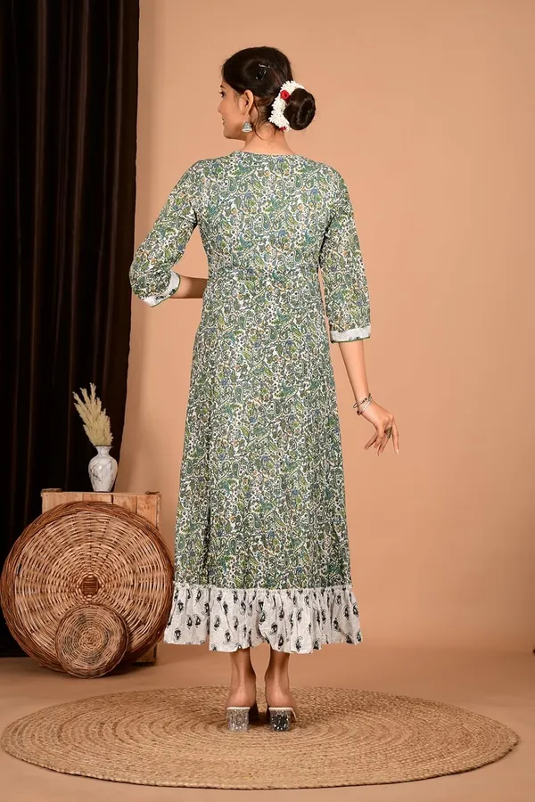 Green_Cotton_Premium_Gown_Kurta_For_Women