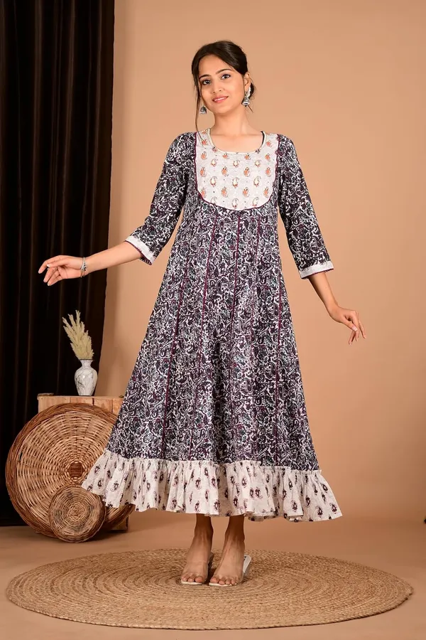Purple_Cotton_Premium_Gown_Kurta_For_Women