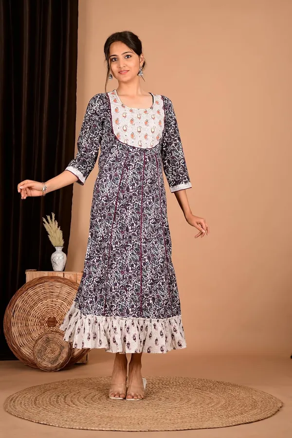 Purple_Cotton_Premium_Gown_Kurta_For_Women