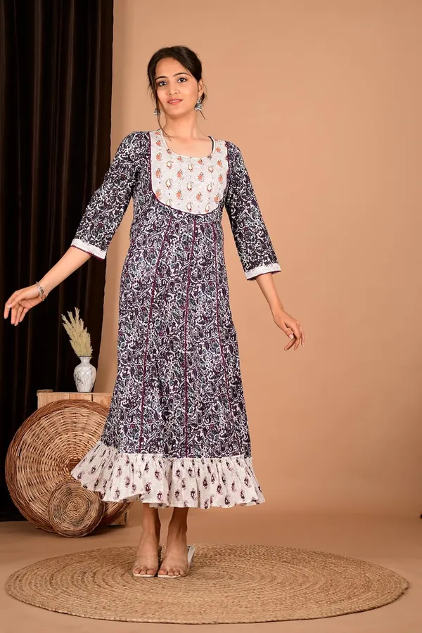 Purple_Cotton_Premium_Gown_Kurta_For_Women