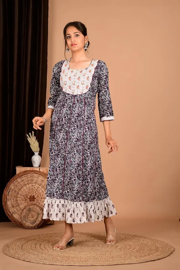 Purple_Cotton_Premium_Gown_Kurta_For_Women