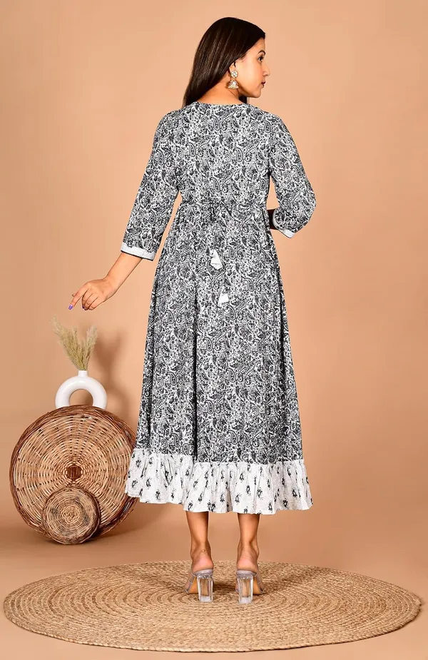 Black_Cotton_Premium_Gown_Kurta_For_Women