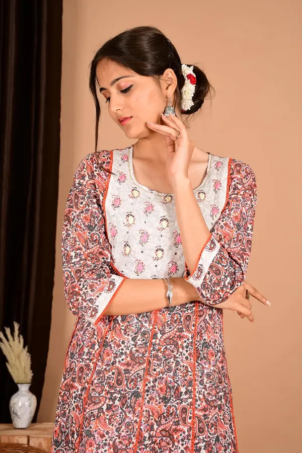 Peach_Cotton_Premium_Gown_Kurta_For_Women