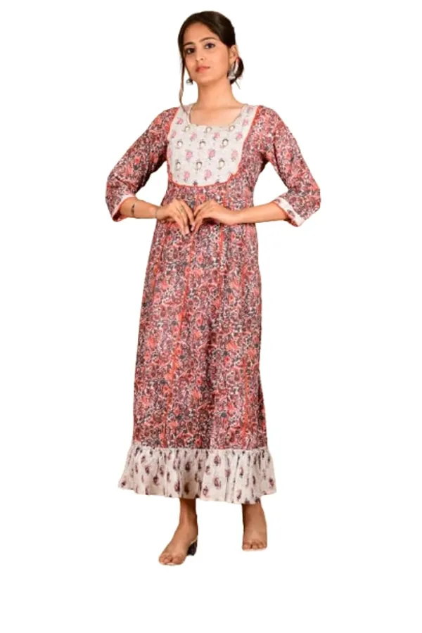 Peach_Cotton_Premium_Gown_Kurta_For_Women