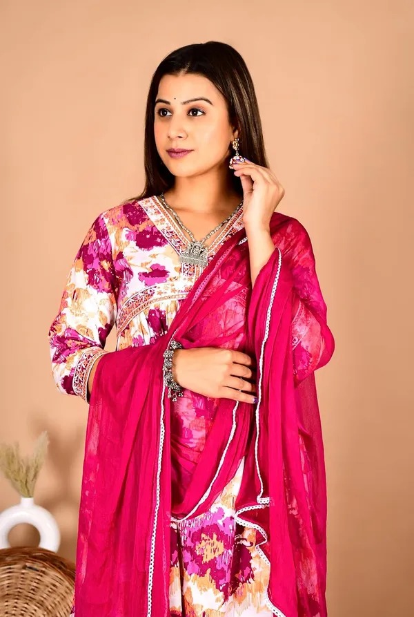 Pink_Cotton_Premium_Alia_Cut_Kurta_Set_For_Women
