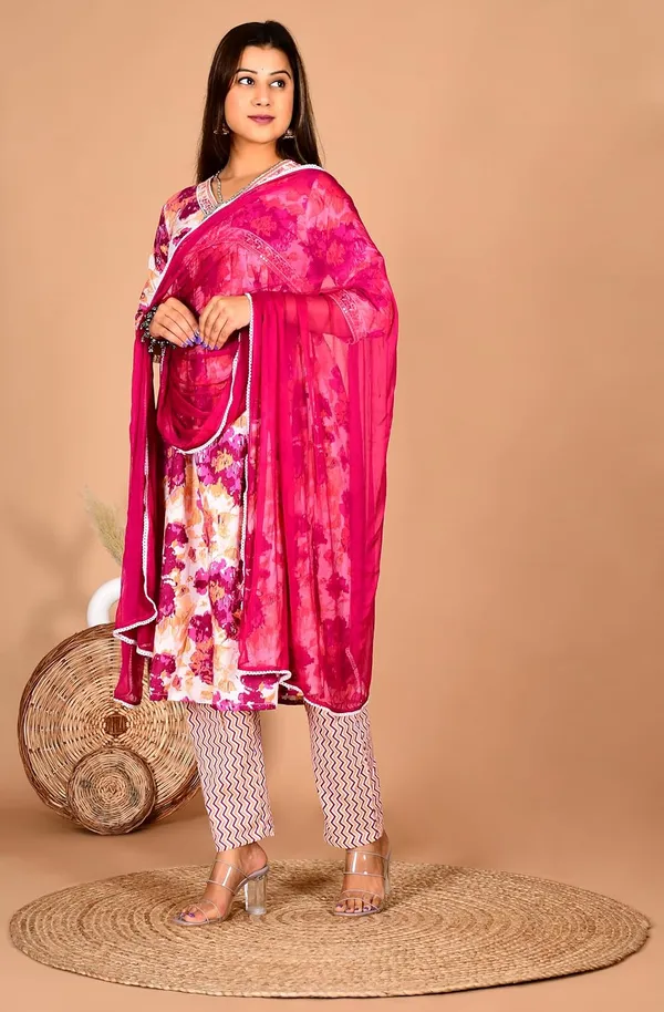 Pink_Cotton_Premium_Alia_Cut_Kurta_Set_For_Women