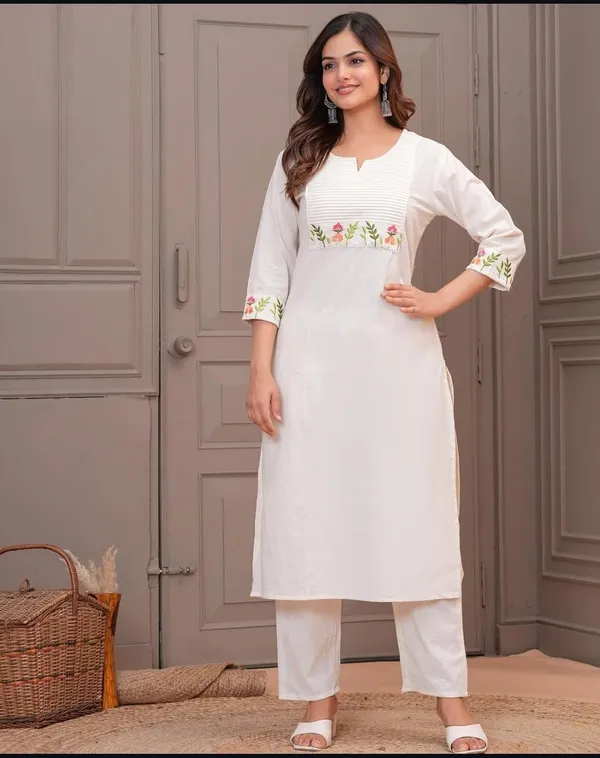 White_Cotton,_Rayon_Premium_Dress_For_Women