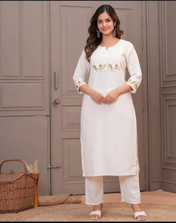 White_Cotton,_Rayon_Premium_Dress_For_Women